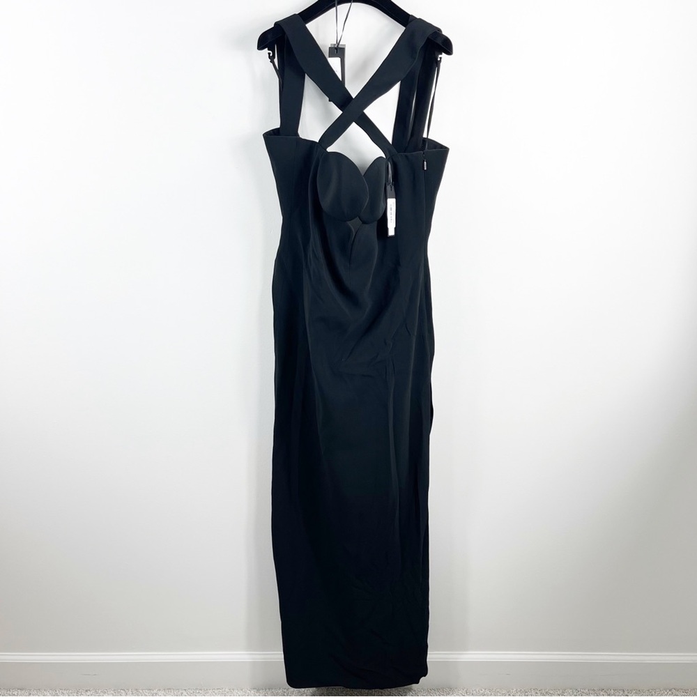 Versace Runway Sleeveless Bustier Criss Cross Strap Evening Gown 8 NWT Black - Picture 6 of 16